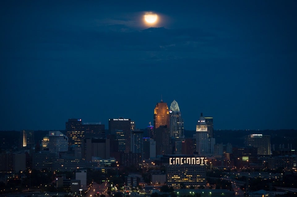 Night view of Cincinnati