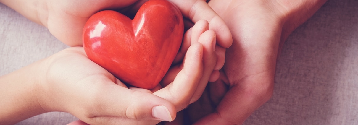 Hands holding a heart