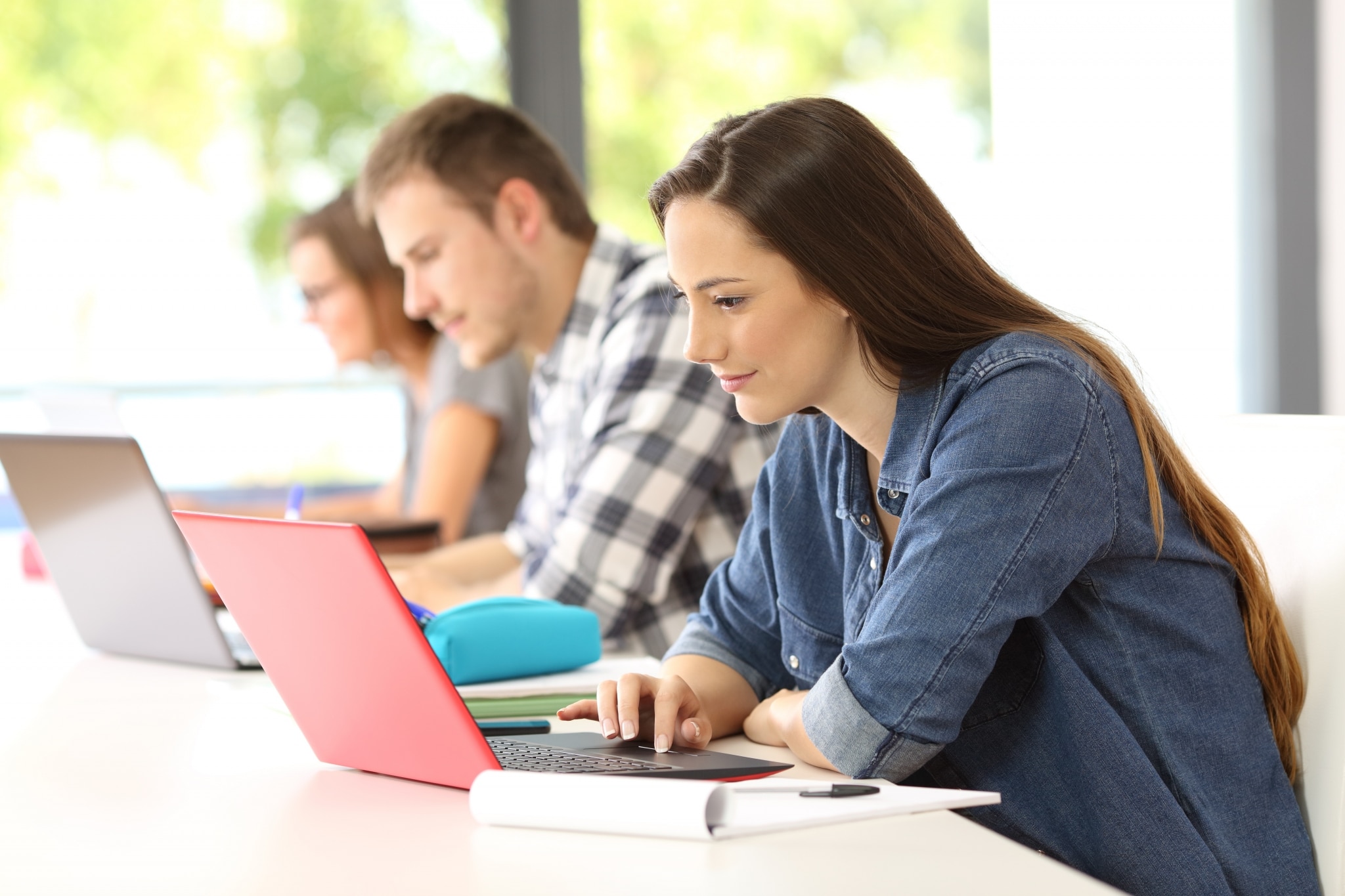 Group of students on laptops