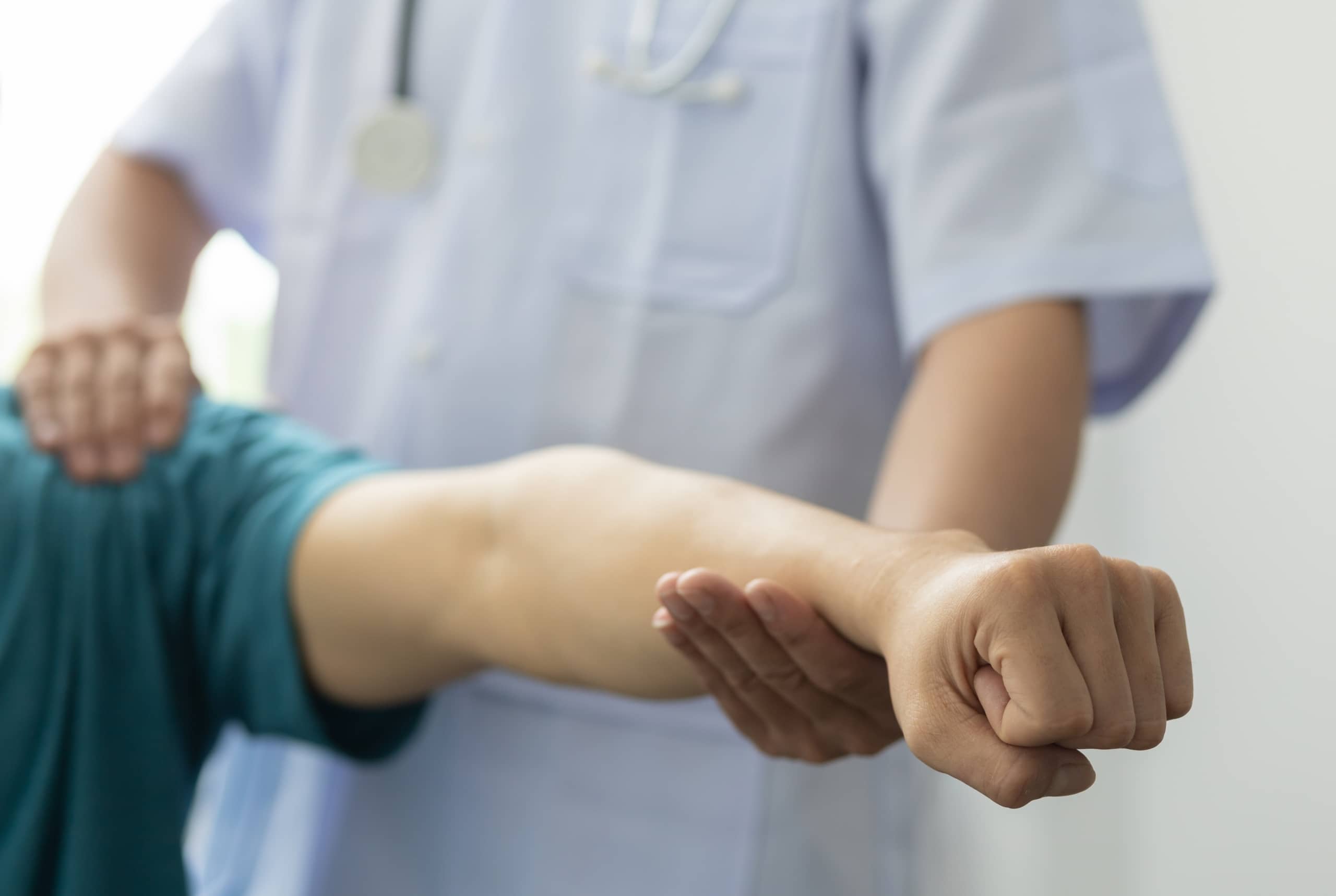 Close up of a physical therapy session