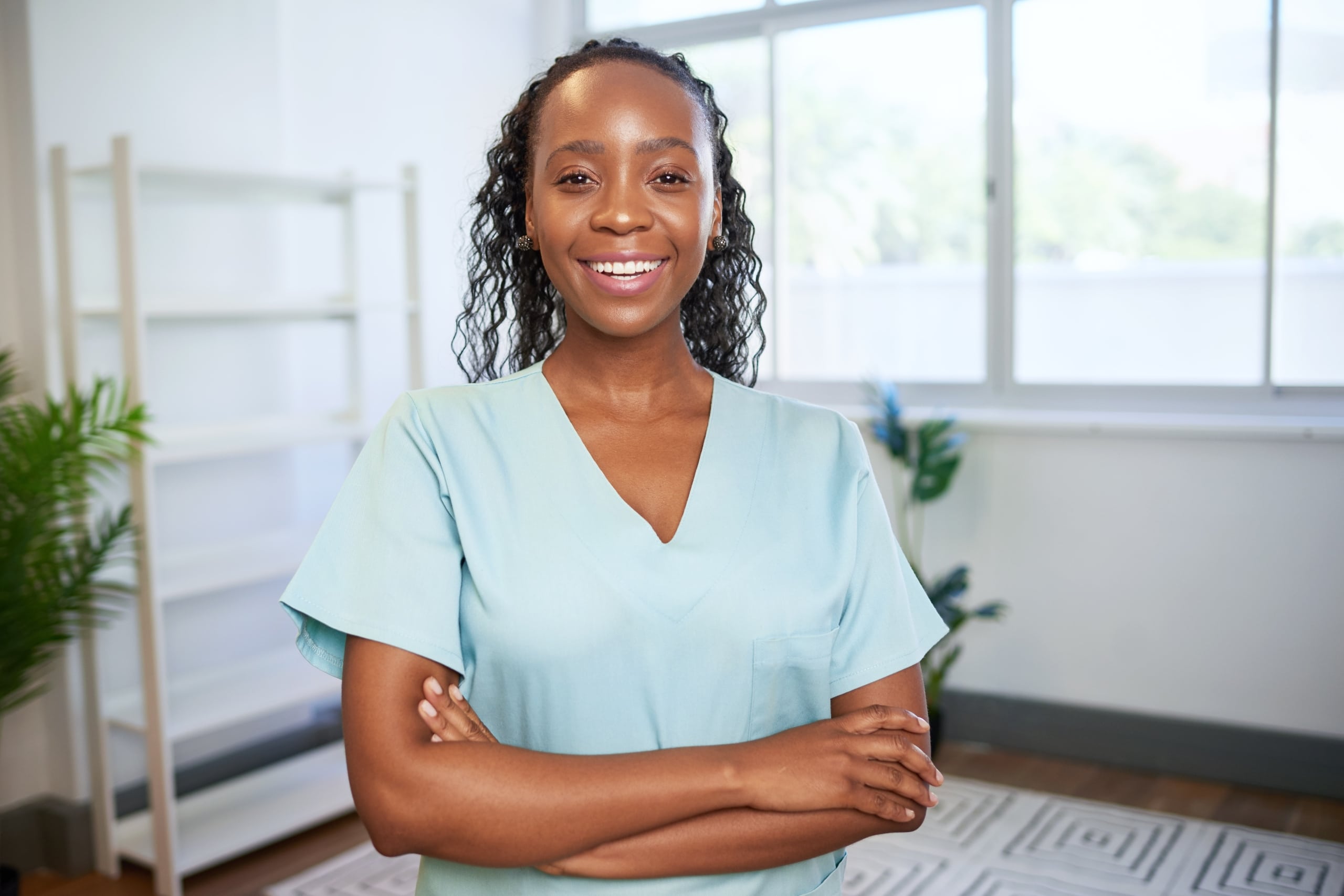 Smiling African-American allied health professional